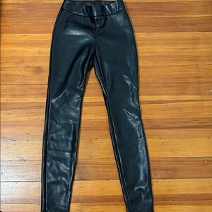 Bar III Black Faux Leather Pants. XS